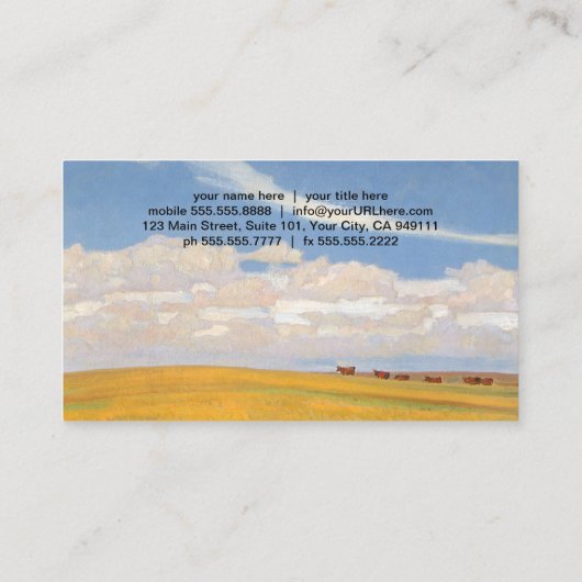 Prairie Na Storm van Maynard Dixon,  kunst Visitekaartje (Achterkant)