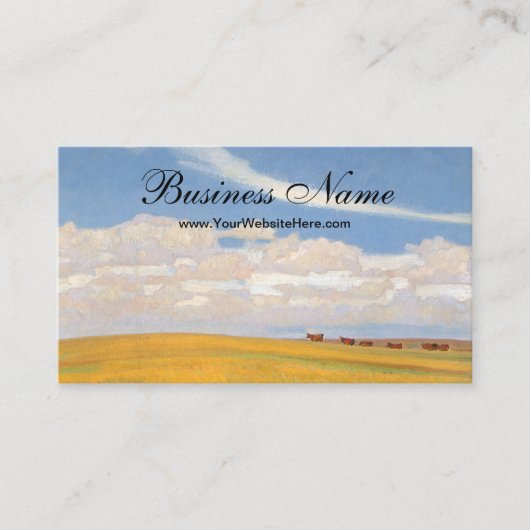 Prairie Na Storm van Maynard Dixon,  kunst Visitekaartje (Voorkant)