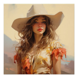 Prairie Portretten: Cowgirl Wall Art Perfect Poster