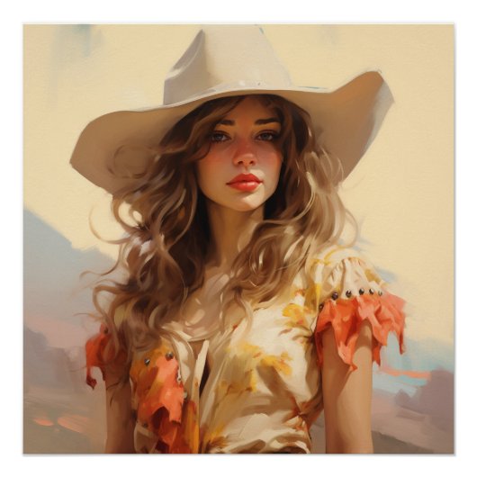 Prairie Portretten: Cowgirl Wall Art Perfect Poster (Voorkant)