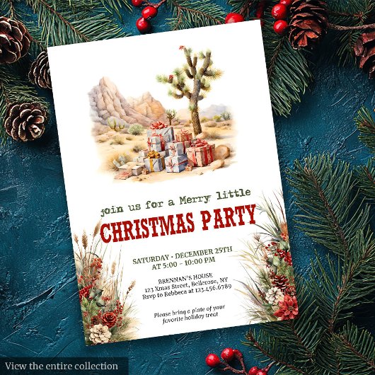 Prairie Ranch Christmas Party Invitation Kaart