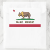Prairie Republic Bison Flag Great Plains Rechthoekige Sticker (Tas)