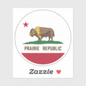 Prairie Republic Bison Flag Great Plains Sticker (Vel)