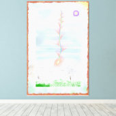 Prairie Rose Impressionistische Kunst Canvas Afdruk (Insitu (Houten vloer))