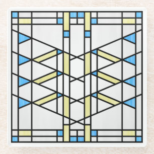 Prairie School Style Interpretation No. 3 Glazen Onderzetter