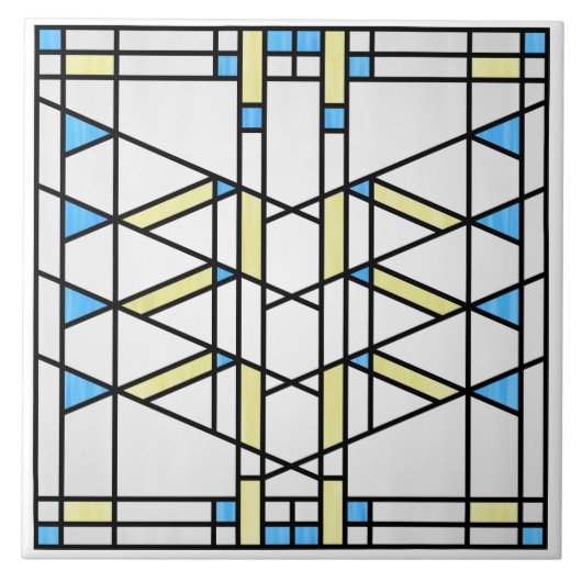 Prairie School Style Interpretation No. 3 Tegeltje (Voorkant)