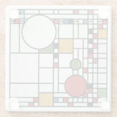 Prairie School Style Interpretation No. 5 Glazen Onderzetter (Achterkant)