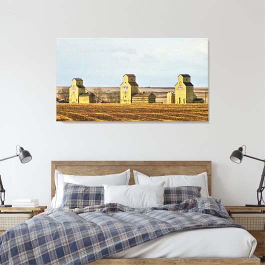 Prairie Sentinels Mossleigh Alberta Canvas Print (Insitu (Slaapkamer))
