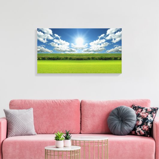 Prairie sky landschap 20 Stretched Canvas Print (Insitu (Woonkamer))