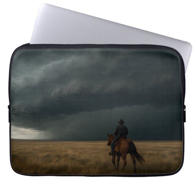 Prairie Storm - Dramatisch Westers Weer Laptop Sleeve (Voorkant)