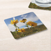 Prairie Sunset square paper coaster Kartonnen Onderzetters (Schuin)