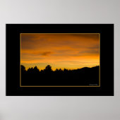 Prairie Sunset Treeline Silhouette Foto Poster (Voorkant)