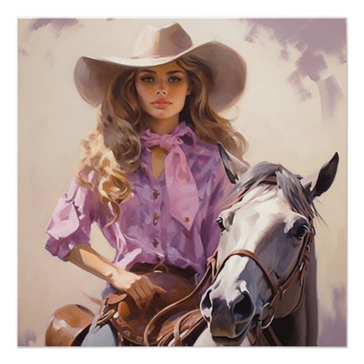 Prairie Thistle: Cowgirl kunst aan de muur Perfect Poster (Voorkant)