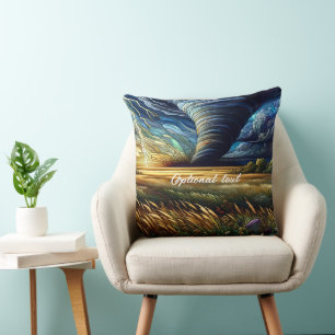 Prairie Tornado Glas in lood Kunst Kussen