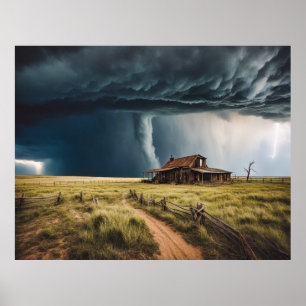 Prairie Tornado grote oningelijste tornado Poster