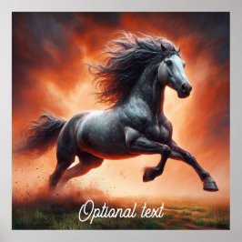 Prairie Vuur en Grijs Paard Poster