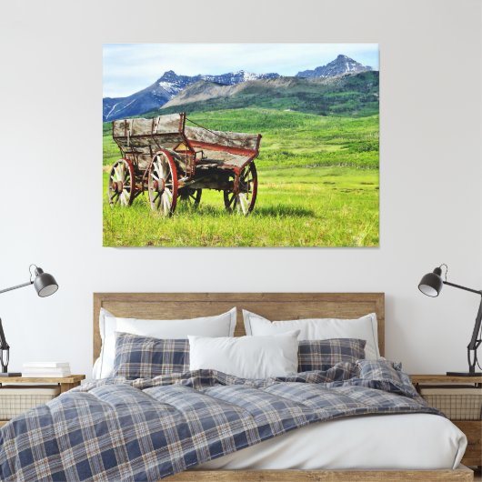Prairie Wagon Trail's End Photo Canvas Afdruk (Insitu (Slaapkamer))