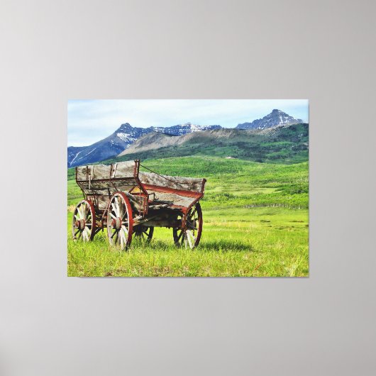Prairie Wagon Trail's End Photo Canvas Afdruk (Voorkant)