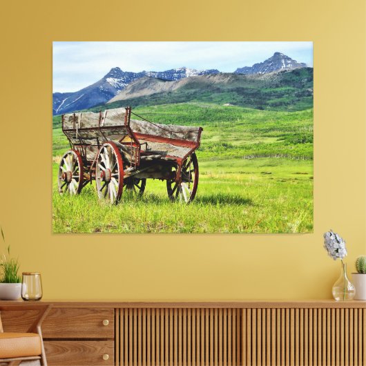 Prairie Wagon Trail's End Photo Canvas Afdruk (Insitu (Woonkamer))