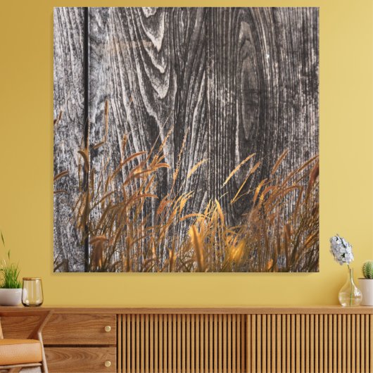 Prairie Wheat on Barn Board Canvas Afdruk (Insitu (Woonkamer))
