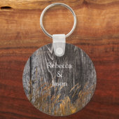 Prairie Wheat on Barn Board Sleutelhanger (Voorkant)