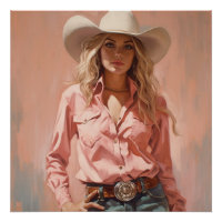 Prairie Whispers: Cowgirl kunst aan de muur
