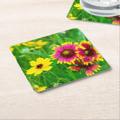 Prairie wilde bloemen in Hill Country Kartonnen Onderzetters (Schuin)