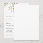 Prairie Wildflower Wedding Invitation Rustic Kaart (Voorkant / Achterkant)