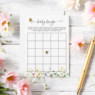 Prairie Wildflowers, Bijen, Vlinders Bingo Game Informatiekaartje