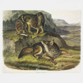 Prairie Wolf (Coyote) van Audubon's Quadrupeds Fleece Deken (Voorkant (Horizontaal))