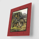 Prairie Wolf (Coyote) van Audubon's Quadrupeds Vierkante Klok (Hoek)