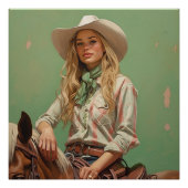 Prairie Zadels: Cowgirl Wall Art Perfect Poster (Voorkant)