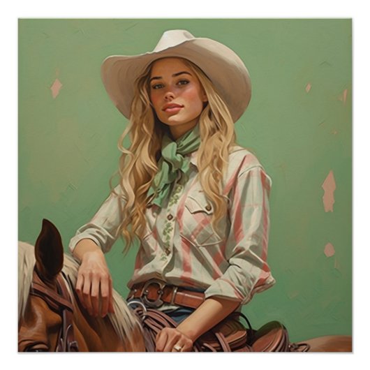 Prairie Zadels: Cowgirl Wall Art Perfect Poster (Voorkant)