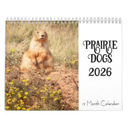 Prairiehond 2026 12 maanden Kalender