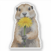 Prairiehond Aquarel Sticker (Voorkant)