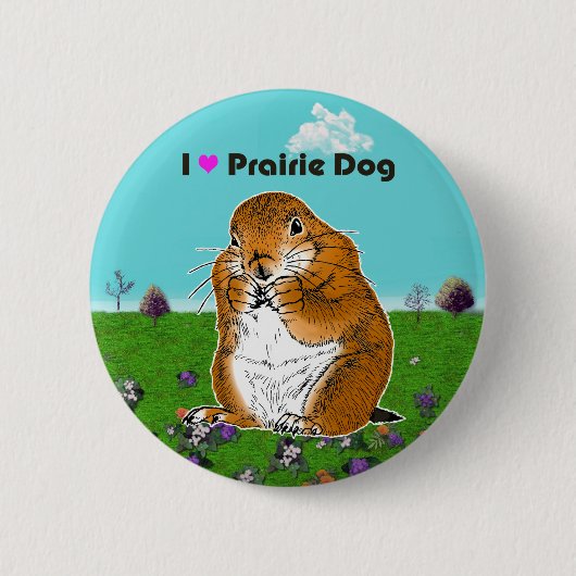 prairiehond die staat ronde button 5,7 cm (Voorkant)
