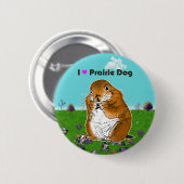 prairiehond die staat ronde button 5,7 cm (Voorkant /achterkant)