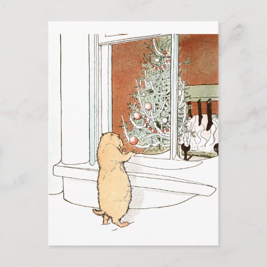 Prairiehond en Kerstboom Feestdagenkaart (Voorkant)