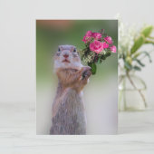 Prairiehond met rozen bruidsmeisje kaart (Staand voorkant)