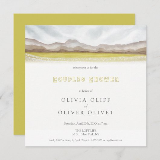 Prairies in Bloom Couples Shower Kaart (Voorkant / Achterkant)