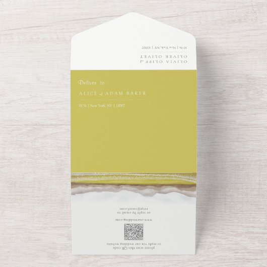 Prairies in het Bloom Wedding All In One Uitnodiging (Buitenkant)