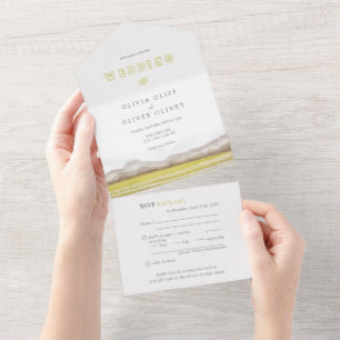 Prairies in het Bloom Wedding All In One Uitnodiging