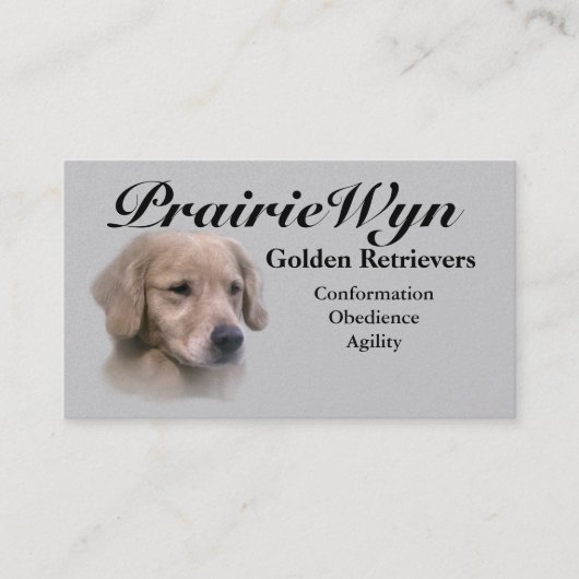 PrairieWyn Golden Retriever Visitekaartjes (Voorkant)