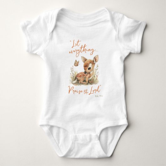Praise The Lord Wildflowers Deer Christian Romper (Voorkant)