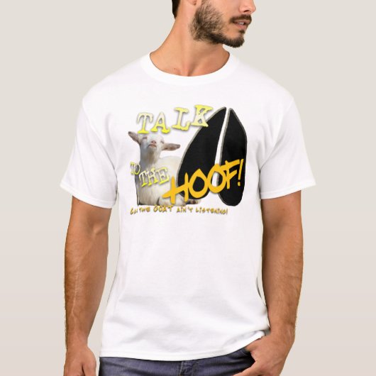 PRAK NAAR HET HOOF! FUNNY GOAT GEZEGDE T-SHIRT (Voorkant)