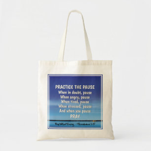 PRAKTIJK DE PAUZE Blue Peaceful Inspirerend Tote Bag