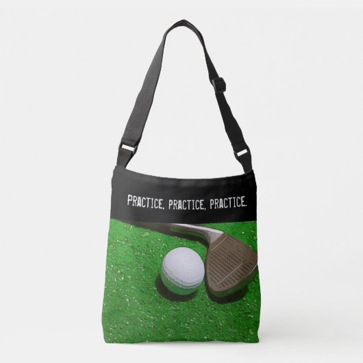 Praktijk Golf met bal en club Crossbody Tas (Voorkant)