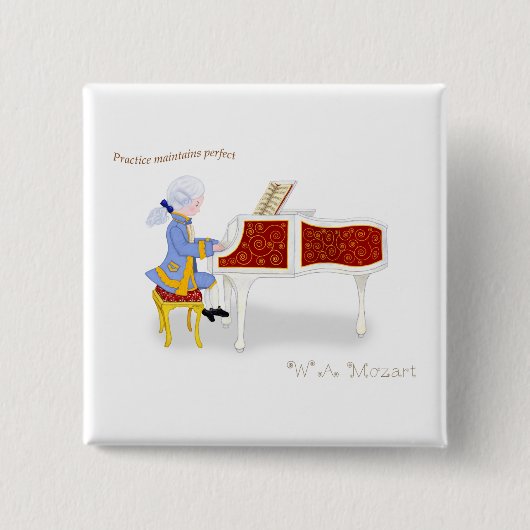 Praktijk handhaaft perfect vierkante button 5,1 cm (Voorkant)
