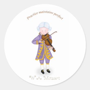 Praktijk handhaaft perfect (Violin) Ronde Sticker