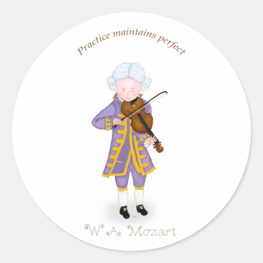 Praktijk handhaaft perfect (Violin) Ronde Sticker (Voorkant)